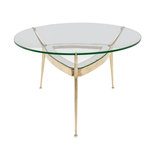 Cesare Lacca Italian Bronze and Glass Coffee table by Fontana Arte, 1950s