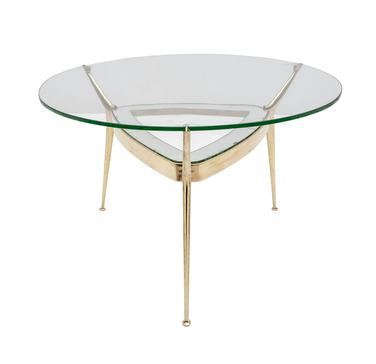 Cesare Lacca Italian Bronze and Glass Coffee table by Fontana Arte, 1950s