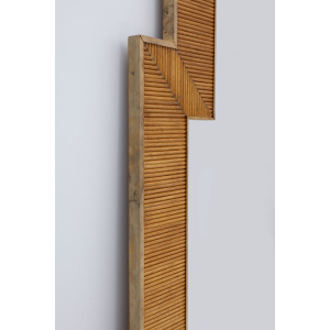 Gabriella Crespi Style Mid-Century Modern Italian Wood and Brass Mirror, Pair