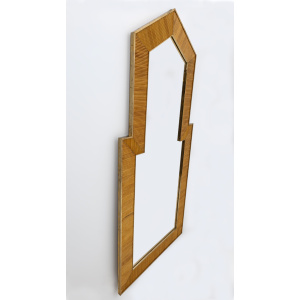 Gabriella Crespi Style Mid-Century Modern Italian Wood and Brass Mirror, Pair