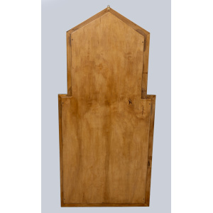 Gabriella Crespi Style Mid-Century Modern Italian Wood and Brass Mirror, Pair