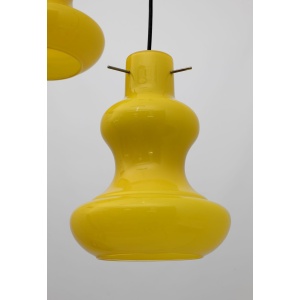 Massimo Vignelli Mid-Century Modern Murano Glass Pendants for Vistosi, 60s Pair