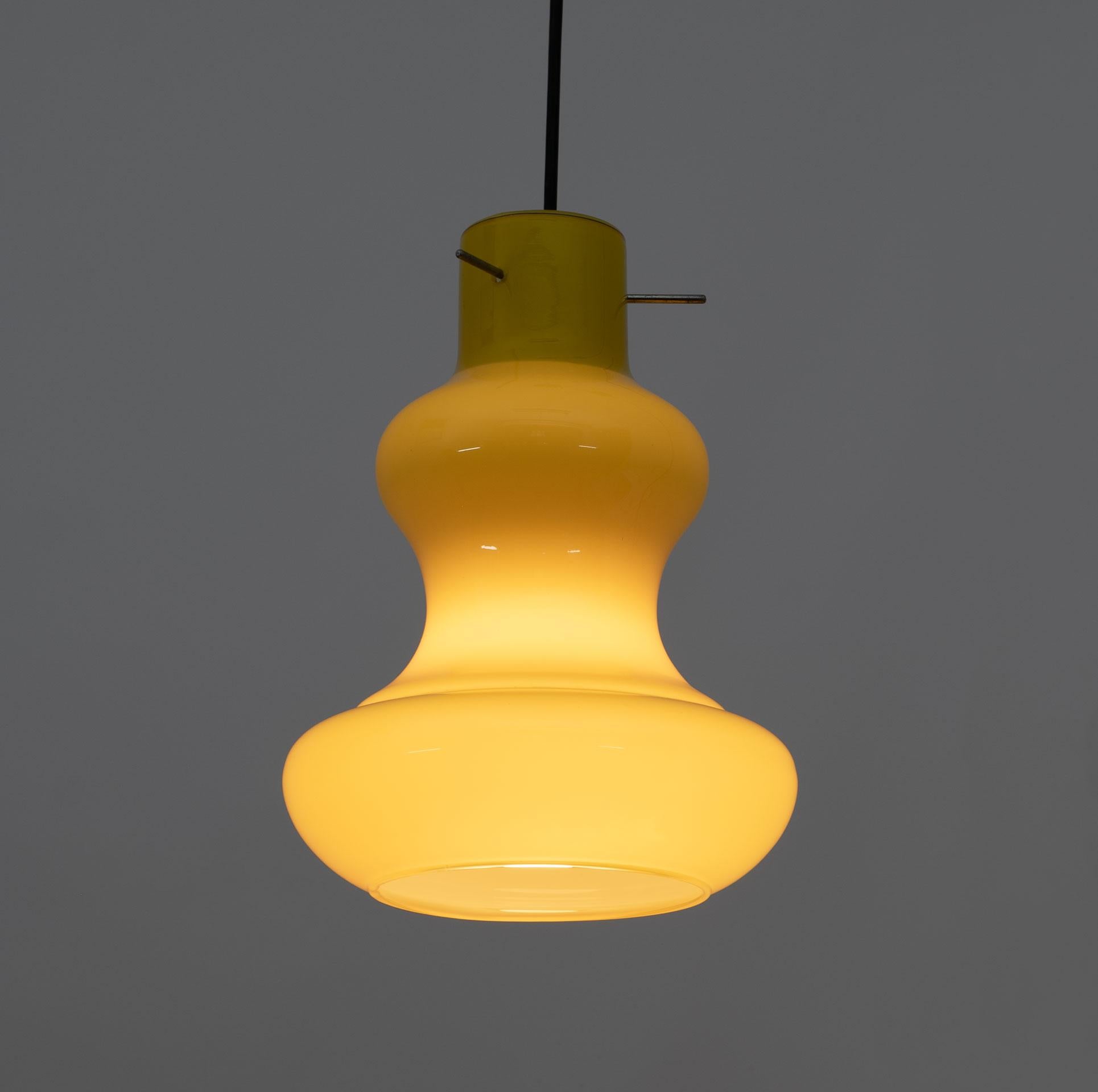 Massimo Vignelli Mid-Century Modern Murano Glass Pendants for Vistosi, 60s Pair