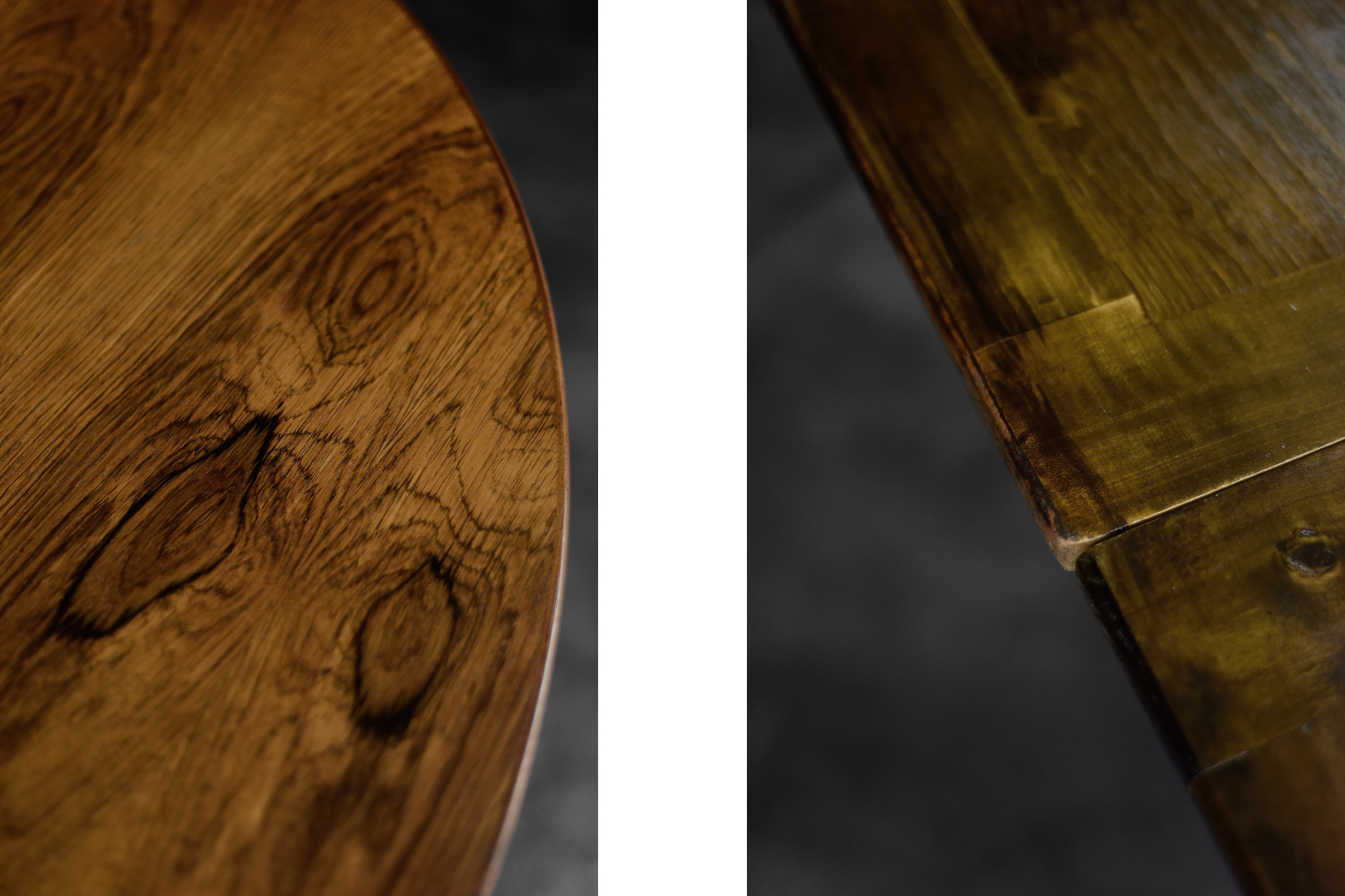 Vintage Rare Danish Round Rosewood Folding Dining Table by Agner Christoffersen for N.C. Christoffersen, 1948