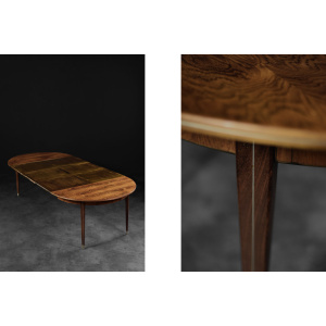 Vintage Rare Danish Round Rosewood Folding Dining Table by Agner Christoffersen for N.C. Christoffersen, 1948