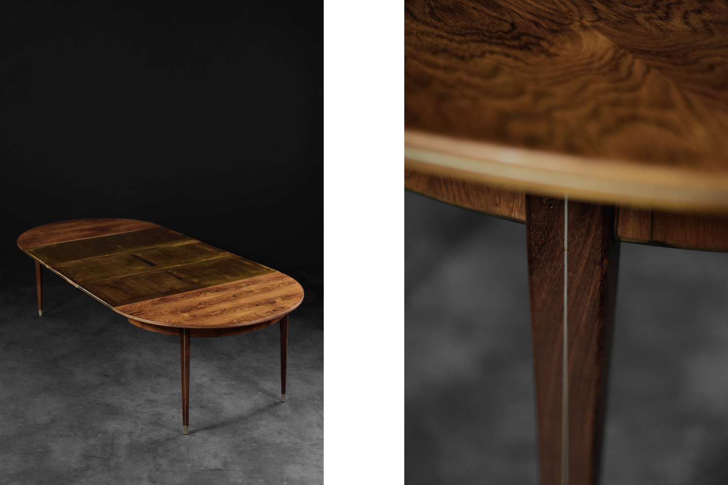 Vintage Rare Danish Round Rosewood Folding Dining Table by Agner Christoffersen for N.C. Christoffersen, 1948