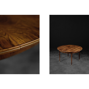 Vintage Rare Danish Round Rosewood Folding Dining Table by Agner Christoffersen for N.C. Christoffersen, 1948