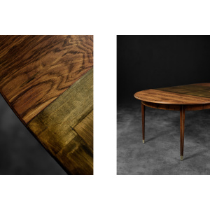 Vintage Rare Danish Round Rosewood Folding Dining Table by Agner Christoffersen for N.C. Christoffersen, 1948