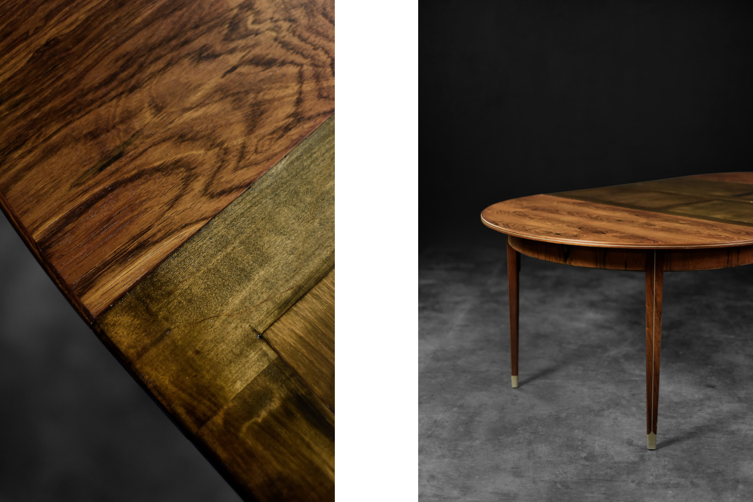 Vintage Rare Danish Round Rosewood Folding Dining Table by Agner Christoffersen for N.C. Christoffersen, 1948