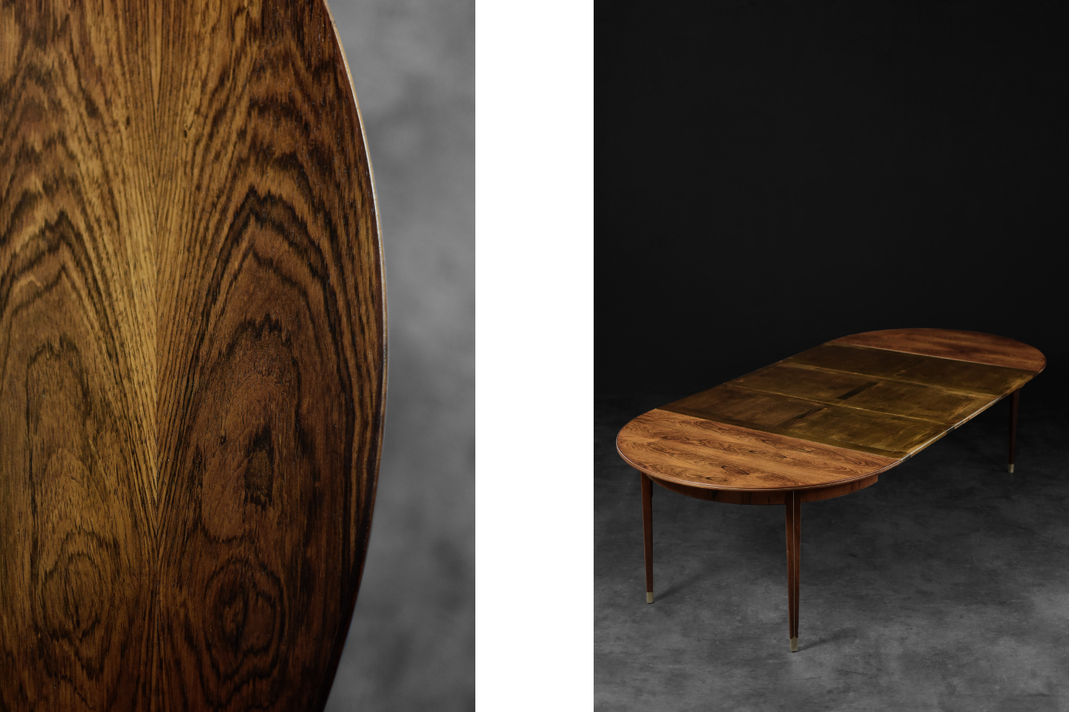 Vintage Rare Danish Round Rosewood Folding Dining Table by Agner Christoffersen for N.C. Christoffersen, 1948