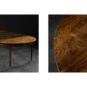 Vintage Rare Danish Round Rosewood Folding Dining Table by Agner Christoffersen for N.C. Christoffersen, 1948