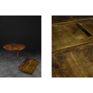 Vintage Rare Danish Round Rosewood Folding Dining Table by Agner Christoffersen for N.C. Christoffersen, 1948