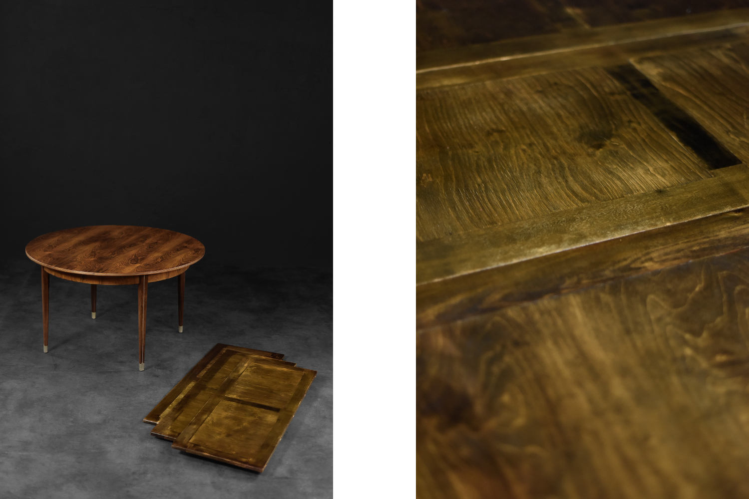Vintage Rare Danish Round Rosewood Folding Dining Table by Agner Christoffersen for N.C. Christoffersen, 1948