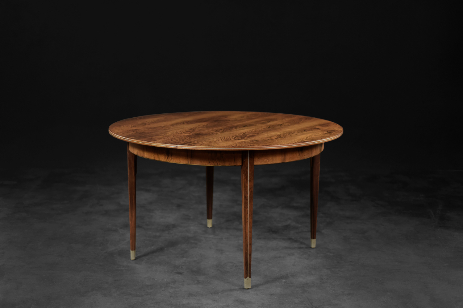 Vintage Rare Danish Round Rosewood Folding Dining Table by Agner Christoffersen for N.C. Christoffersen, 1948