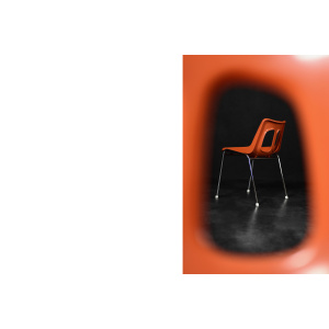 Mid-Century Modern Israeli Orange Plastic & Chrome Chair from Plasson, Set of 2, 1960s