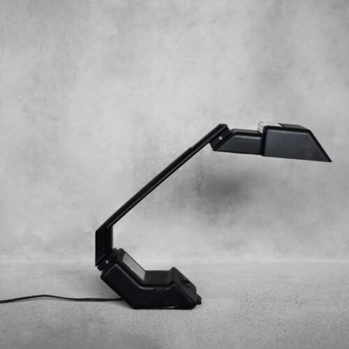 Vintage Postmodern Polish Modern Desk Lamp with Clock Type 27.B.101 by Wojciech Dybek for Polamp Pułtusk, 1987