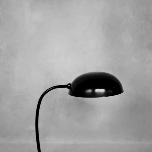 Vintage Bauhaus German Minimalist Black Metal Desk Lamp from Gebrüder Cosack Gecos, 1940s