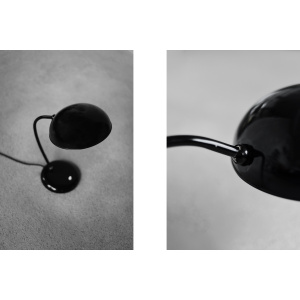 Vintage Bauhaus German Minimalist Black Metal Desk Lamp from Gebrüder Cosack Gecos, 1940s