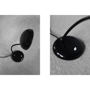 Vintage Bauhaus German Minimalist Black Metal Desk Lamp from Gebrüder Cosack Gecos, 1940s
