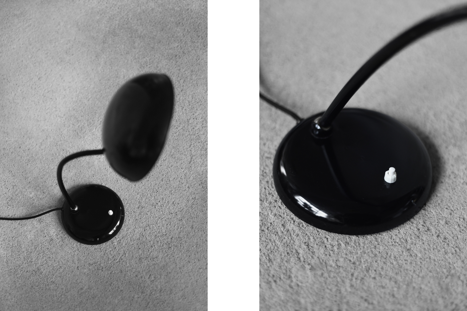 Vintage Bauhaus German Minimalist Black Metal Desk Lamp from Gebrüder Cosack Gecos, 1940s
