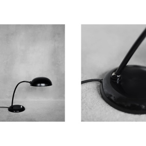 Vintage Bauhaus German Minimalist Black Metal Desk Lamp from Gebrüder Cosack Gecos, 1940s
