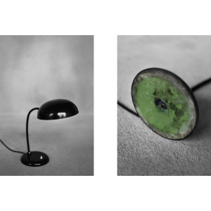 Vintage Bauhaus German Minimalist Black Metal Desk Lamp from Gebrüder Cosack Gecos, 1940s