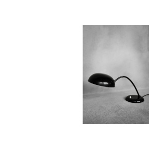Vintage Bauhaus German Minimalist Black Metal Desk Lamp from Gebrüder Cosack Gecos, 1940s