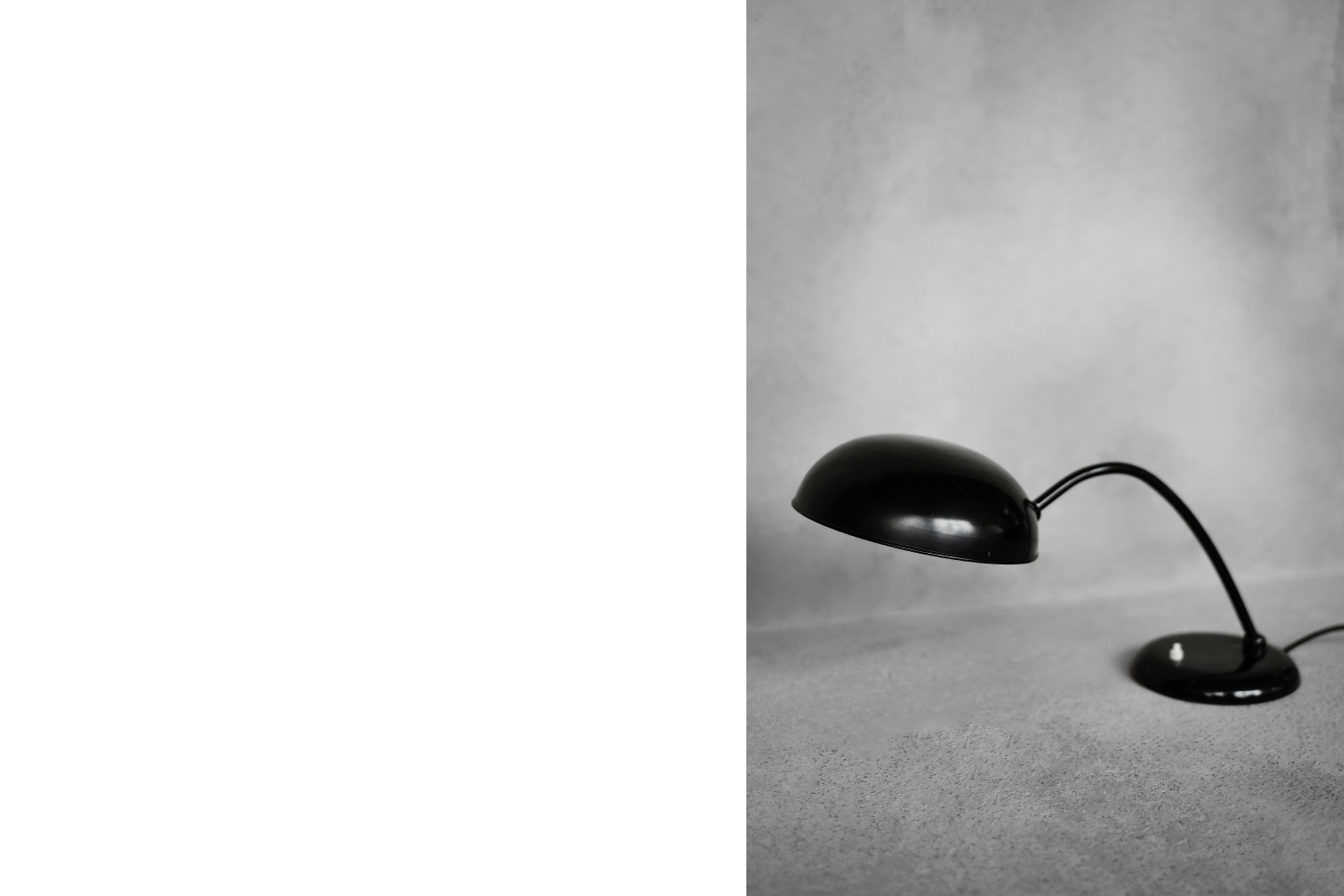 Vintage Bauhaus German Minimalist Black Metal Desk Lamp from Gebrüder Cosack Gecos, 1940s