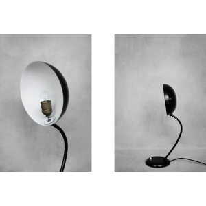 Vintage Bauhaus German Minimalist Black Metal Desk Lamp from Gebrüder Cosack Gecos, 1940s