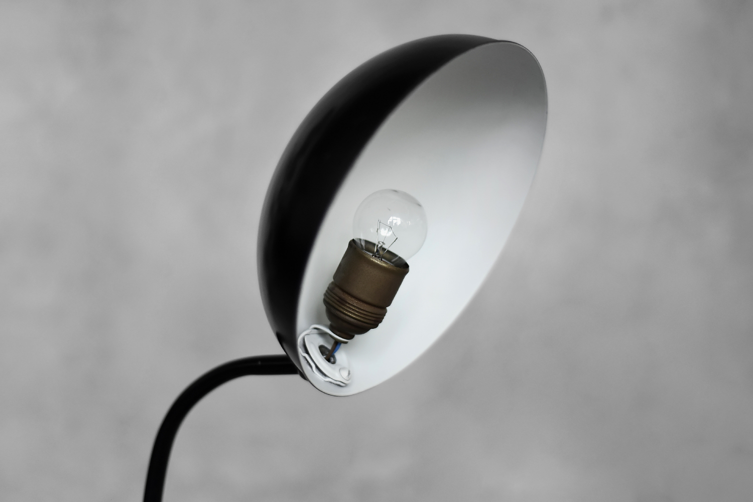 Vintage Bauhaus German Minimalist Black Metal Desk Lamp from Gebrüder Cosack Gecos, 1940s