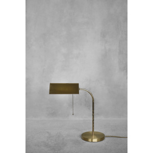 Mid-Century German Modern Gold Brass Desk Lamp with Chain from Karstadt AG, 1970s
