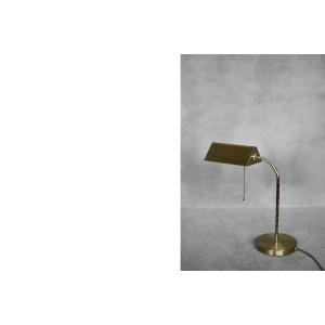 Mid-Century German Modern Gold Brass Desk Lamp with Chain from Karstadt AG, 1970s