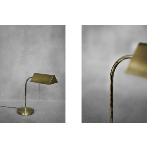 Mid-Century German Modern Gold Brass Desk Lamp with Chain from Karstadt AG, 1970s