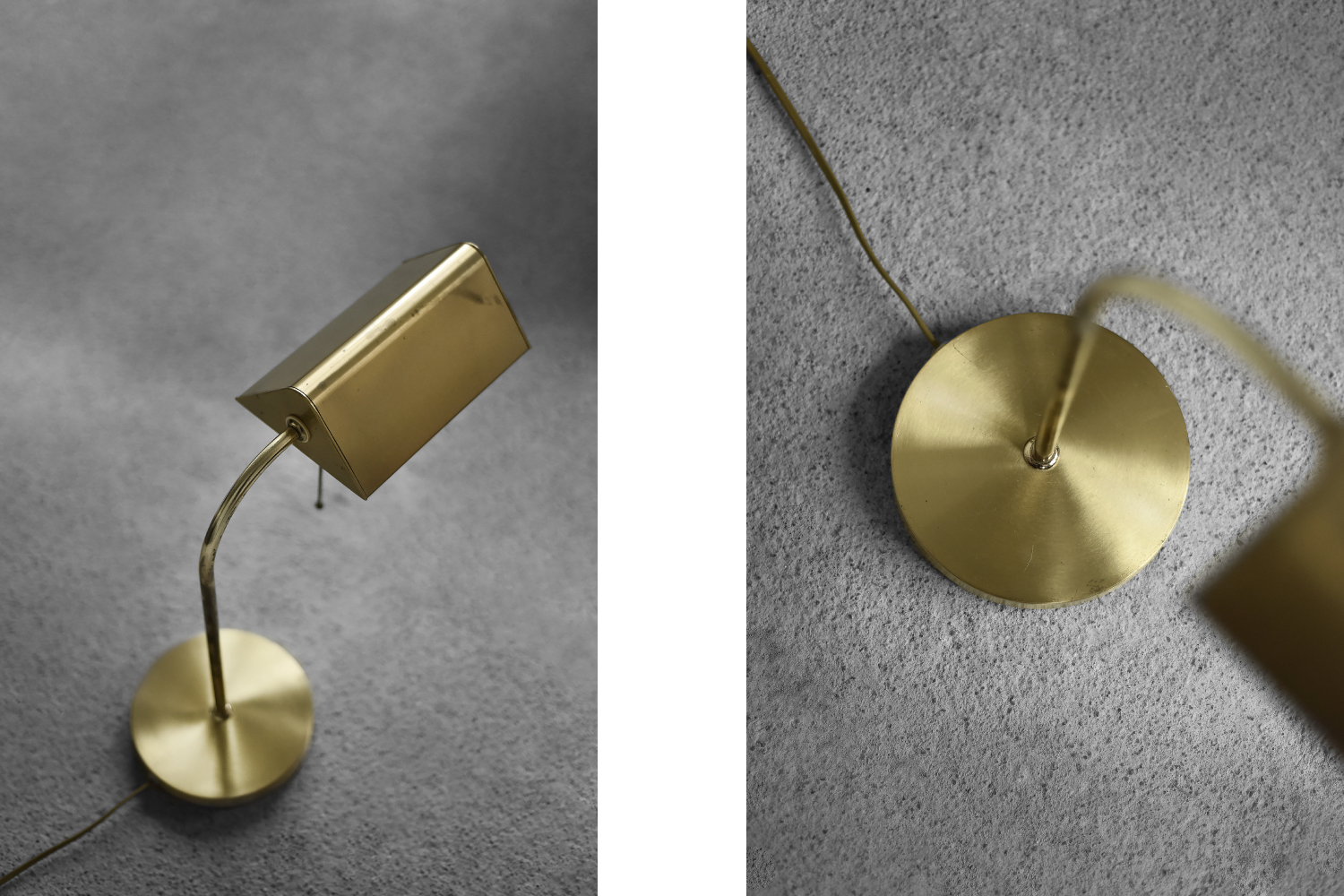 Mid-Century German Modern Gold Brass Desk Lamp with Chain from Karstadt AG, 1970s