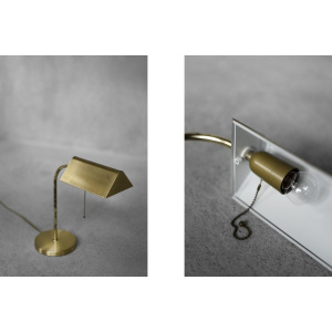Mid-Century German Modern Gold Brass Desk Lamp with Chain from Karstadt AG, 1970s