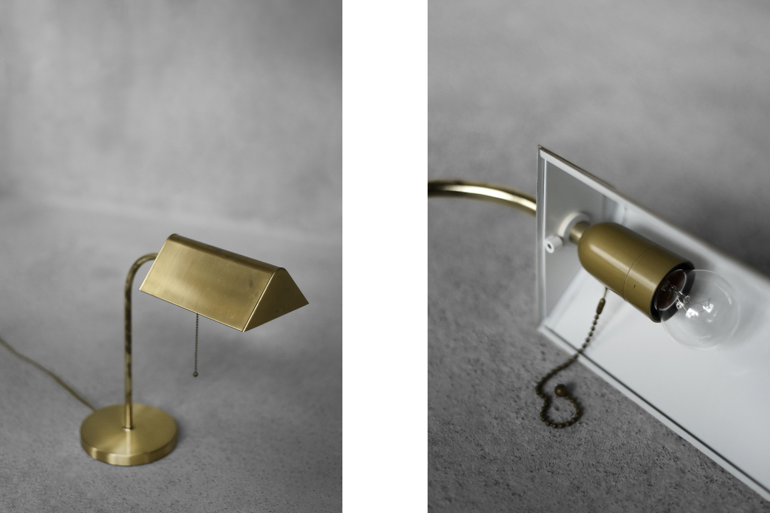 Mid-Century German Modern Gold Brass Desk Lamp with Chain from Karstadt AG, 1970s