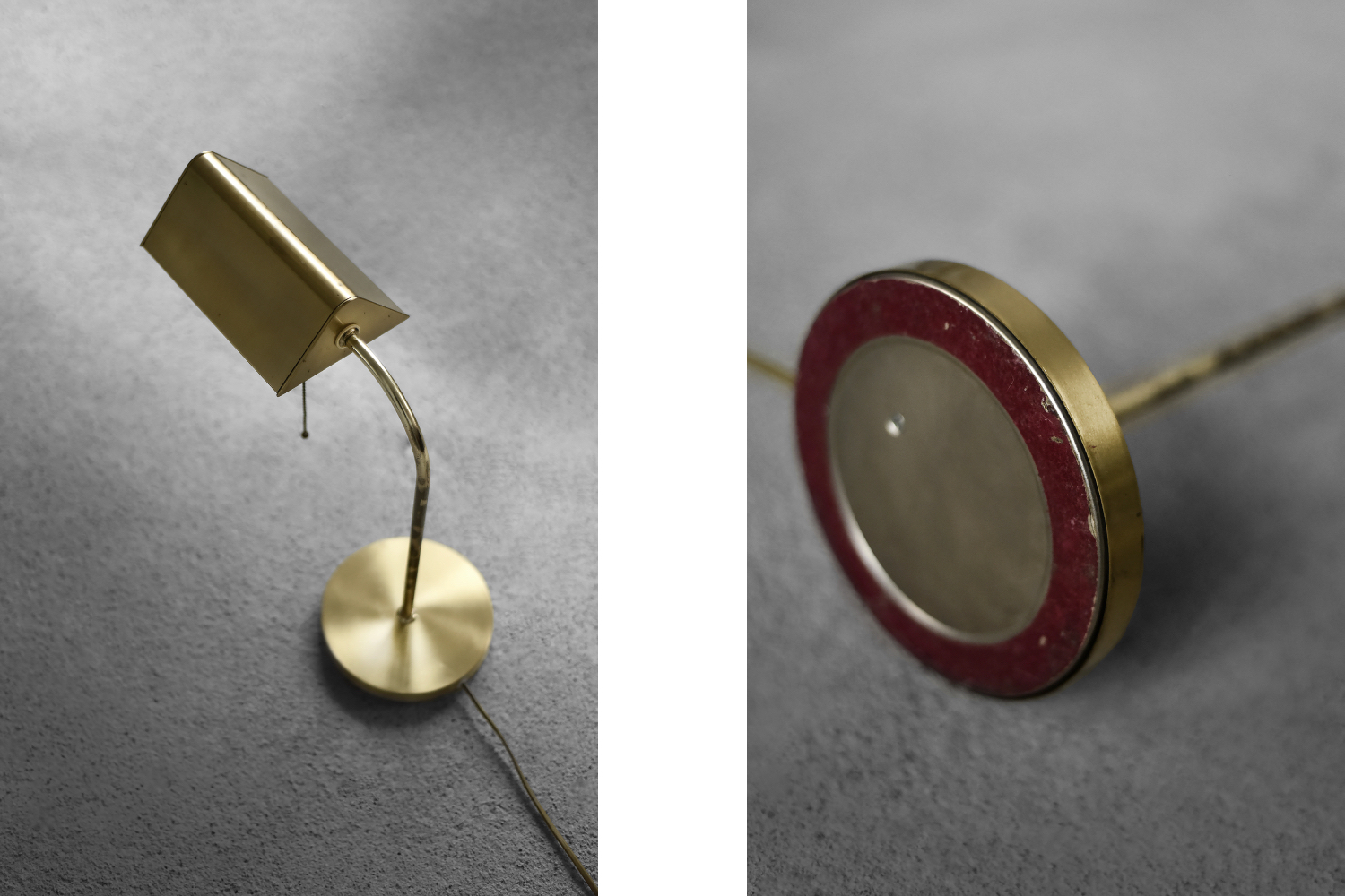 Mid-Century German Modern Gold Brass Desk Lamp with Chain from Karstadt AG, 1970s