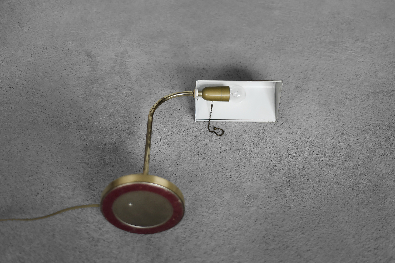 Mid-Century German Modern Gold Brass Desk Lamp with Chain from Karstadt AG, 1970s