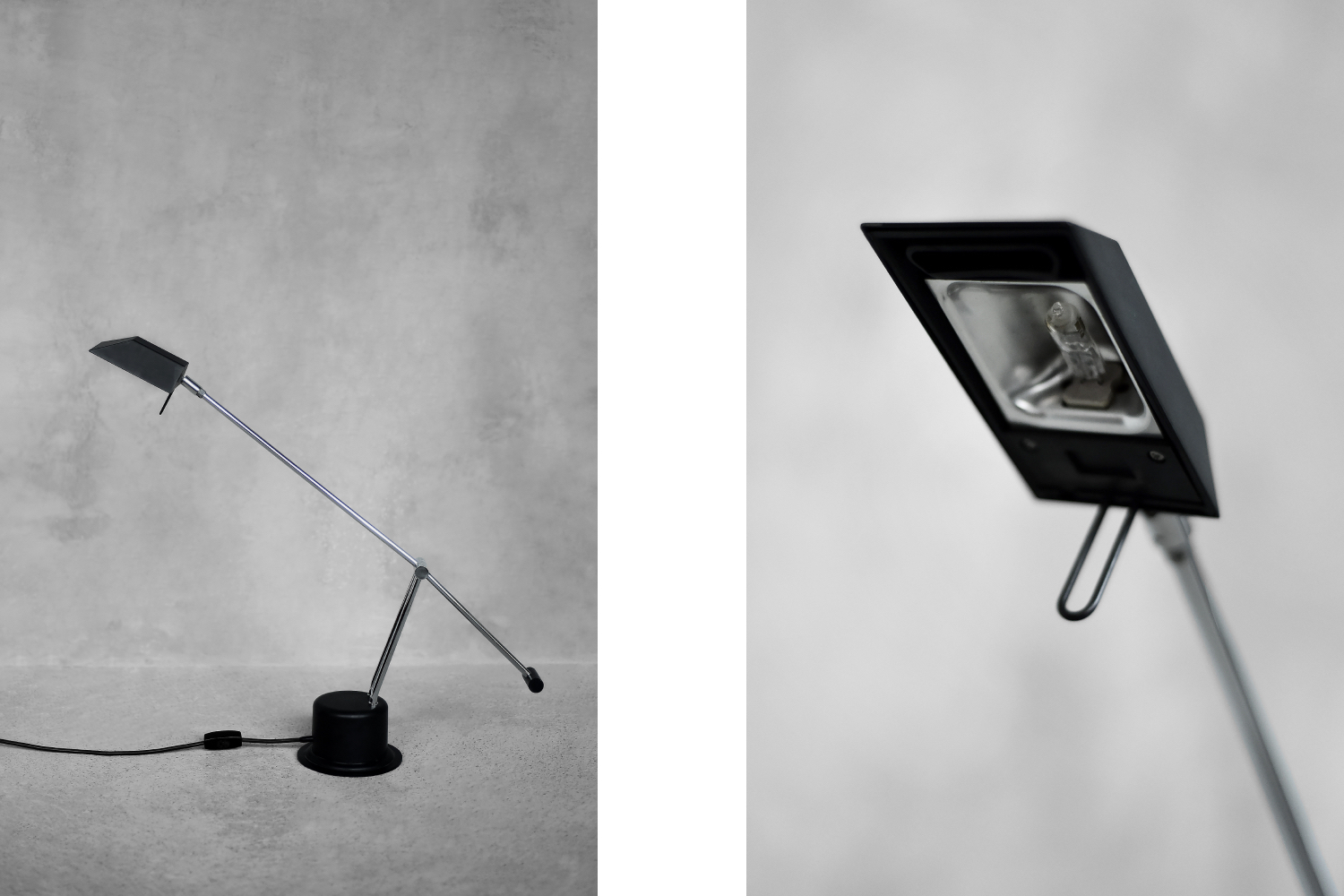 Mid-Century Belgian Modern Minimalist Black Desk Lamp from Massive, 1980s