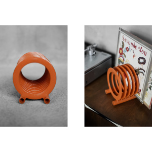 Mid-Century Polish Modern Orange Plastic Vinyl Record Holder from ZZG Biały Dunajec, 1970s