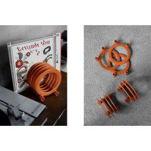 Mid-Century Polish Modern Orange Plastic Vinyl Record Holder from ZZG Biały Dunajec, 1970s