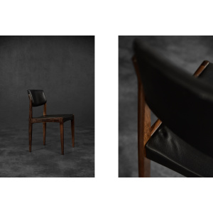 Vintage Mid-Century Scandinavian Modern Rosewood & Black Leather Chairs by H.W. Klein for Bramin, 1960s, Set of 3