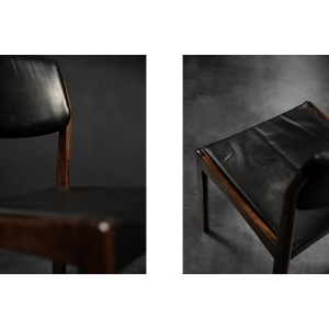 Vintage Mid-Century Scandinavian Modern Rosewood & Black Leather Chairs by H.W. Klein for Bramin, 1960s, Set of 3