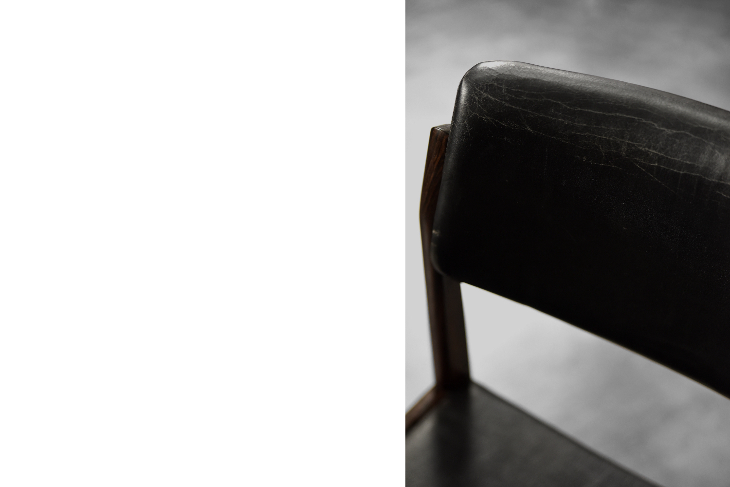 Vintage Mid-Century Scandinavian Modern Rosewood & Black Leather Chairs by H.W. Klein for Bramin, 1960s, Set of 3
