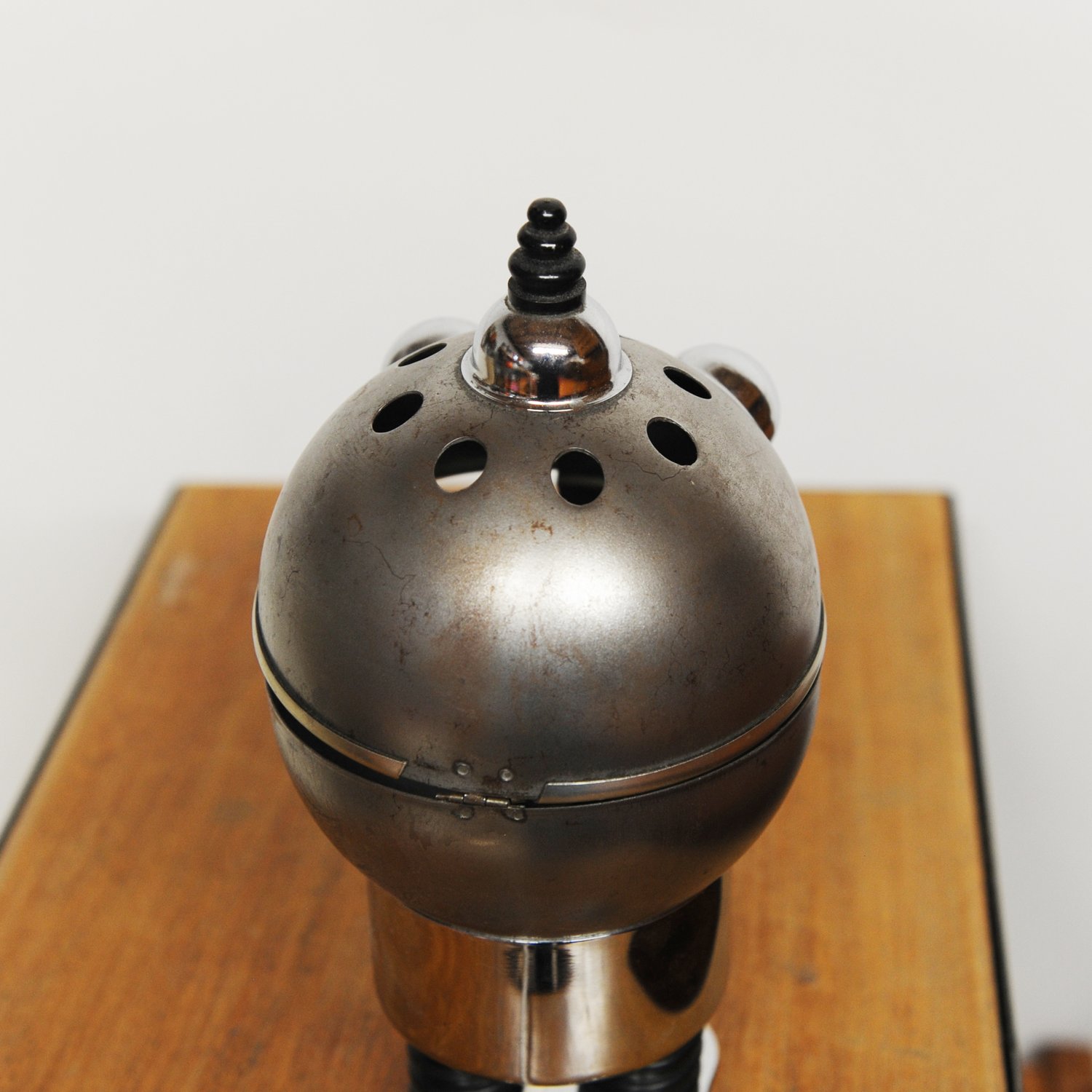 Vintage Metallic Robot Lamp By Satco, 1970s