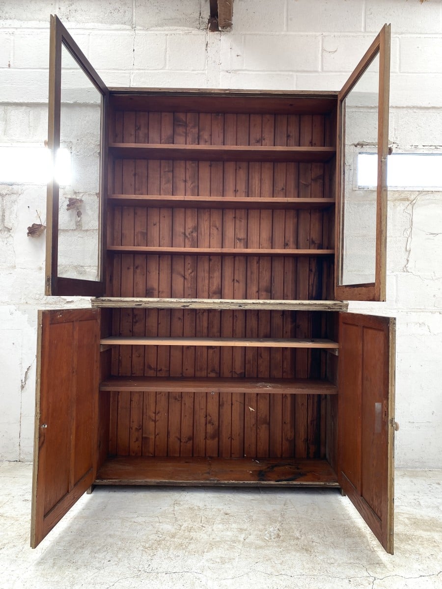 Painted Pine Glazed Cupboard