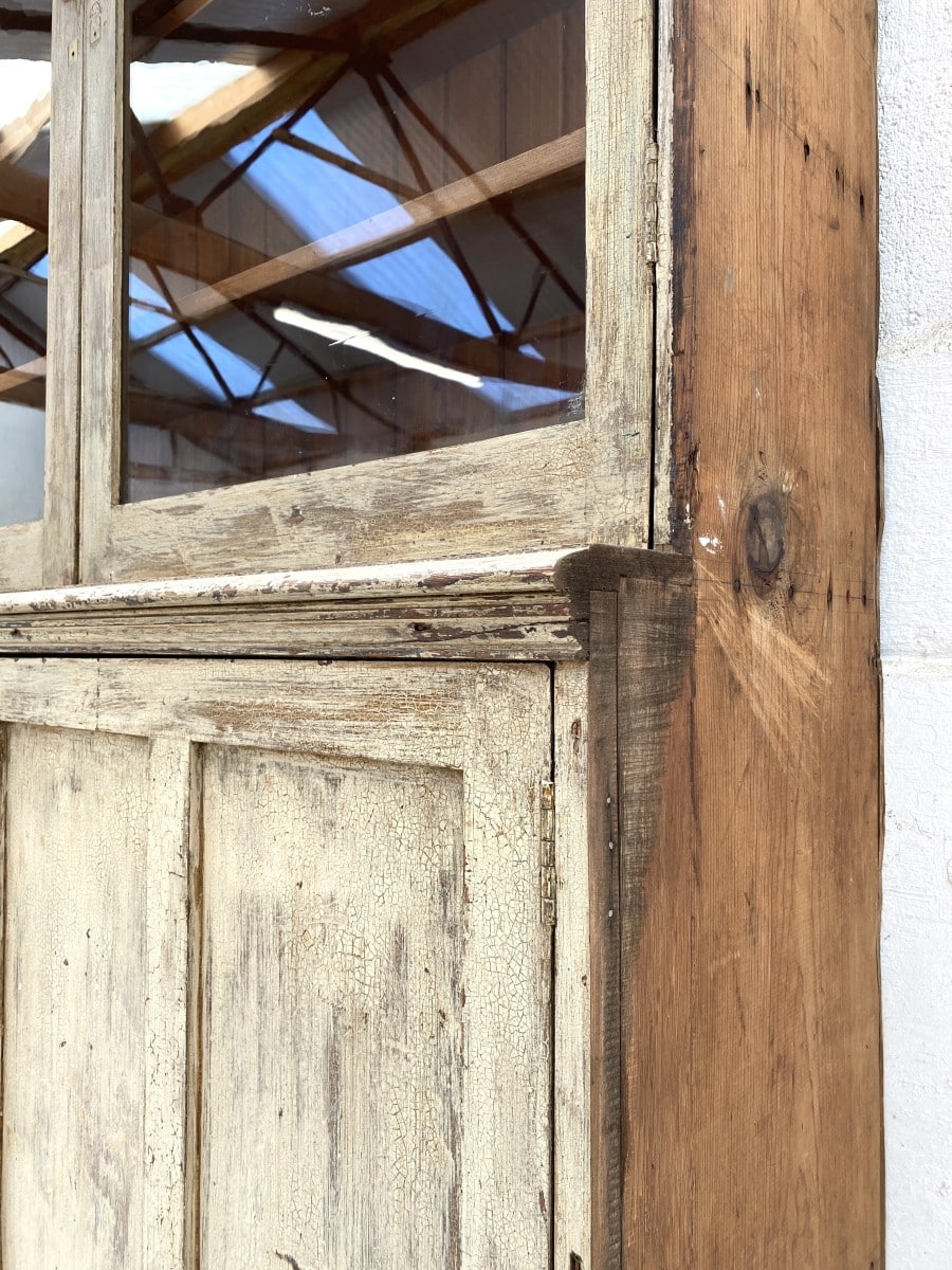 Painted Pine Glazed Cupboard