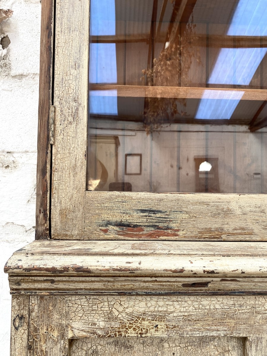 Painted Pine Glazed Cupboard