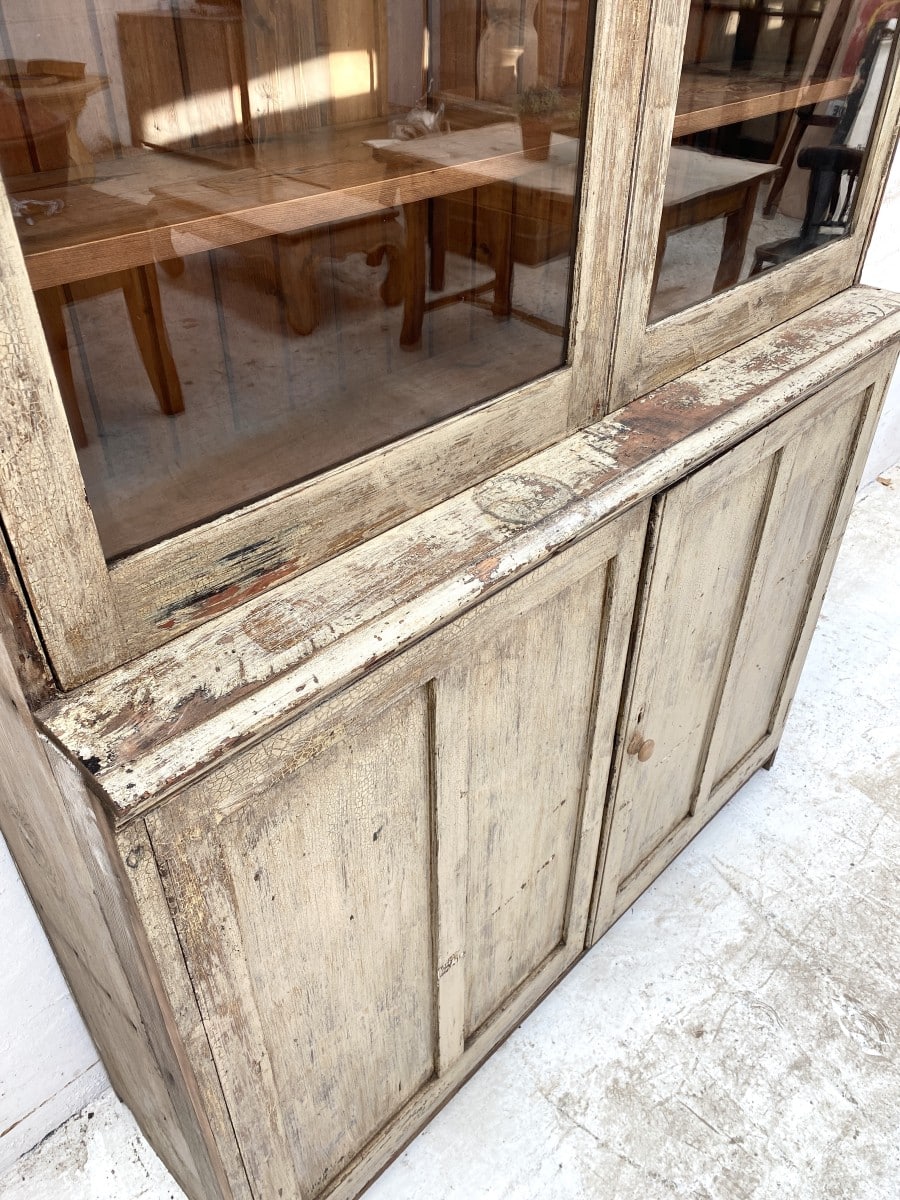 Painted Pine Glazed Cupboard