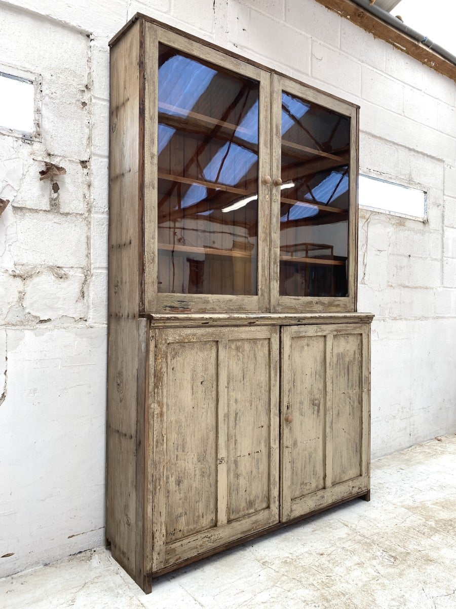 Painted Pine Glazed Cupboard